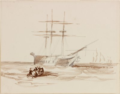 Compositorische studie voor een zeegezicht door John Wilson Carmichael